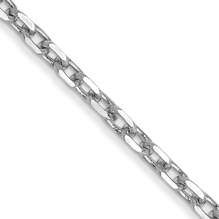 14k White Gold 1.8mm D/C Round Open Link Cable Chain