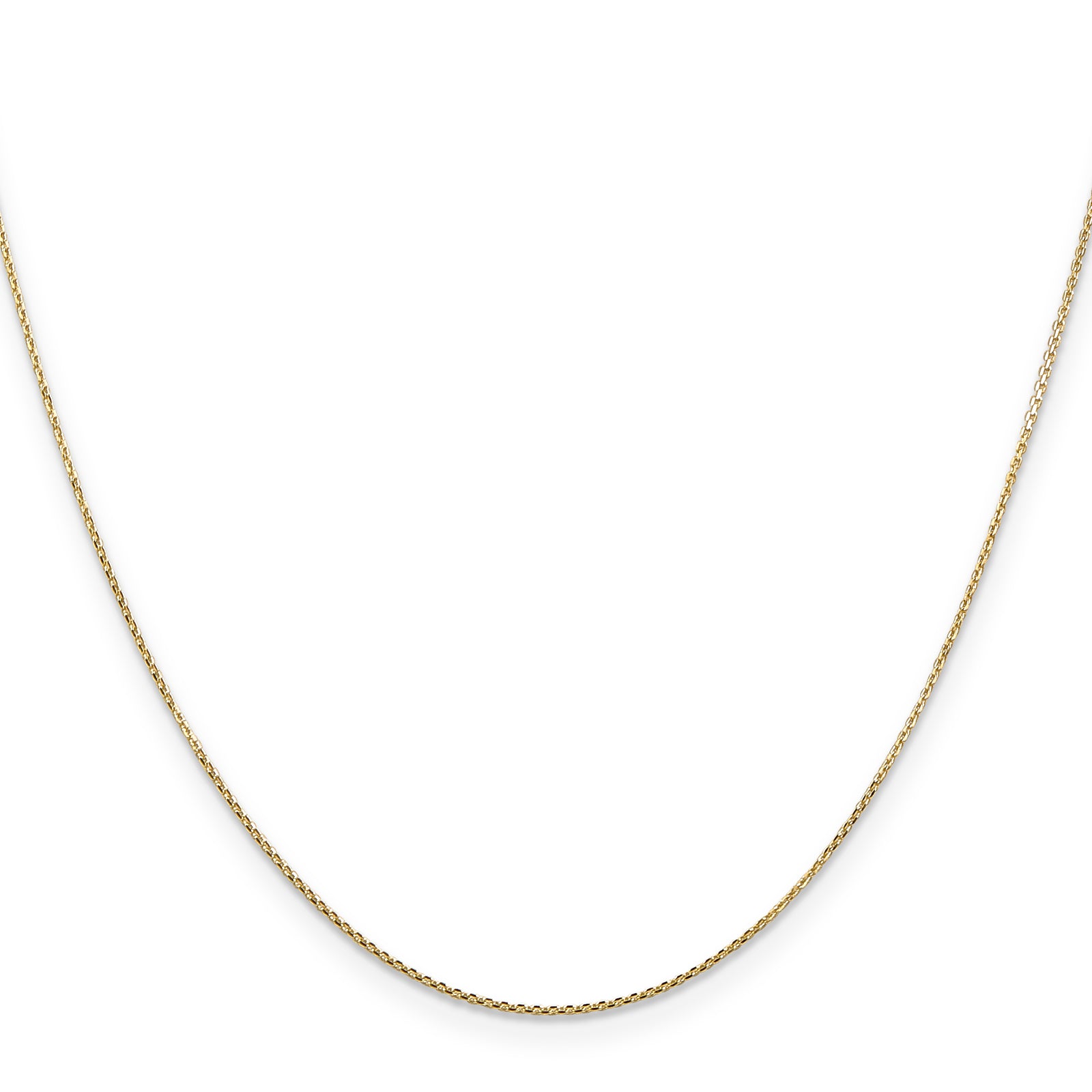 14k .8mm D/C Round Open Link Cable Chain