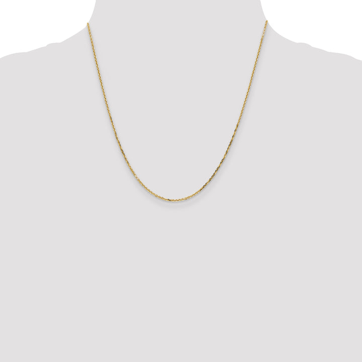 14k 1.4mm D/C Round Open Link Cable Chain