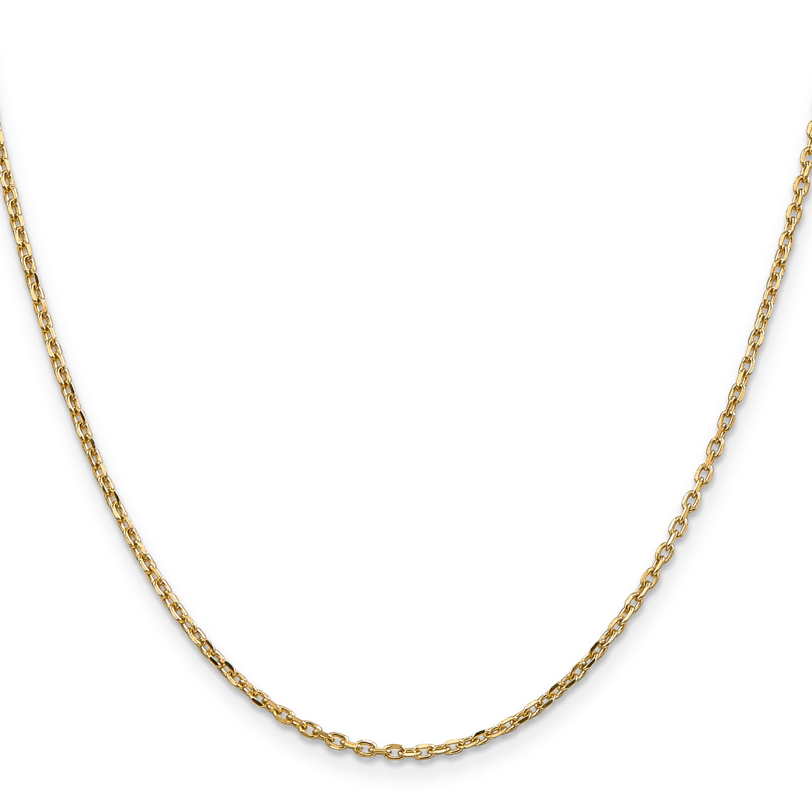 14k 1.8mm D/C Round Open Link Cable Chain