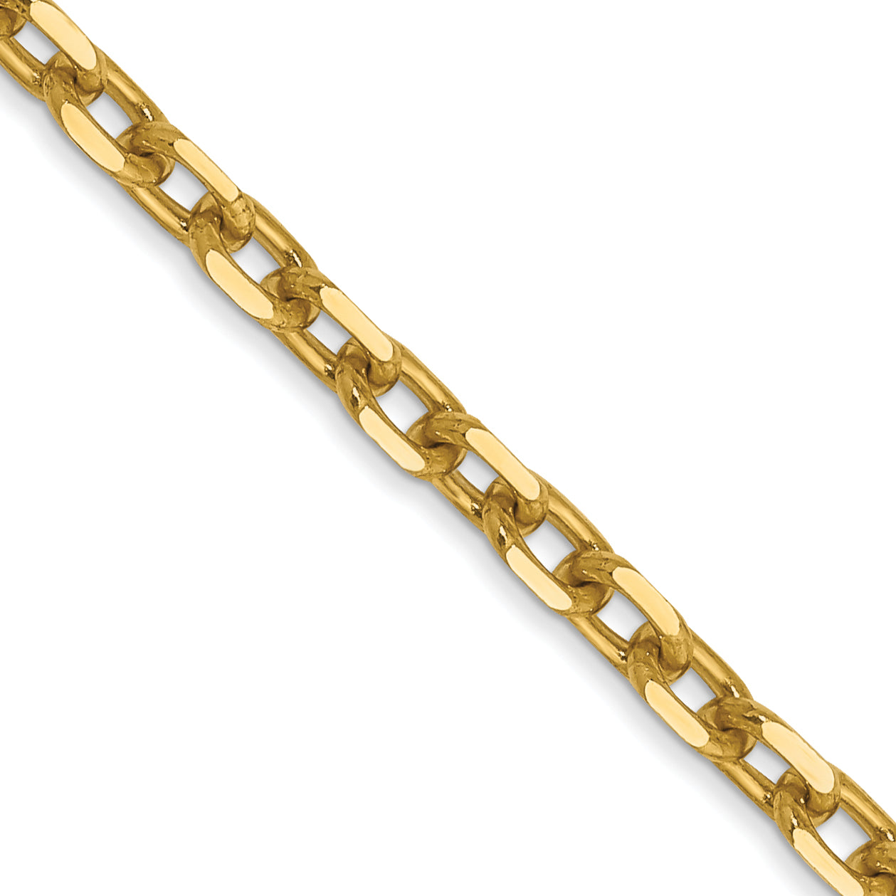 14k 3mm D/C Round Open Link Cable Chain