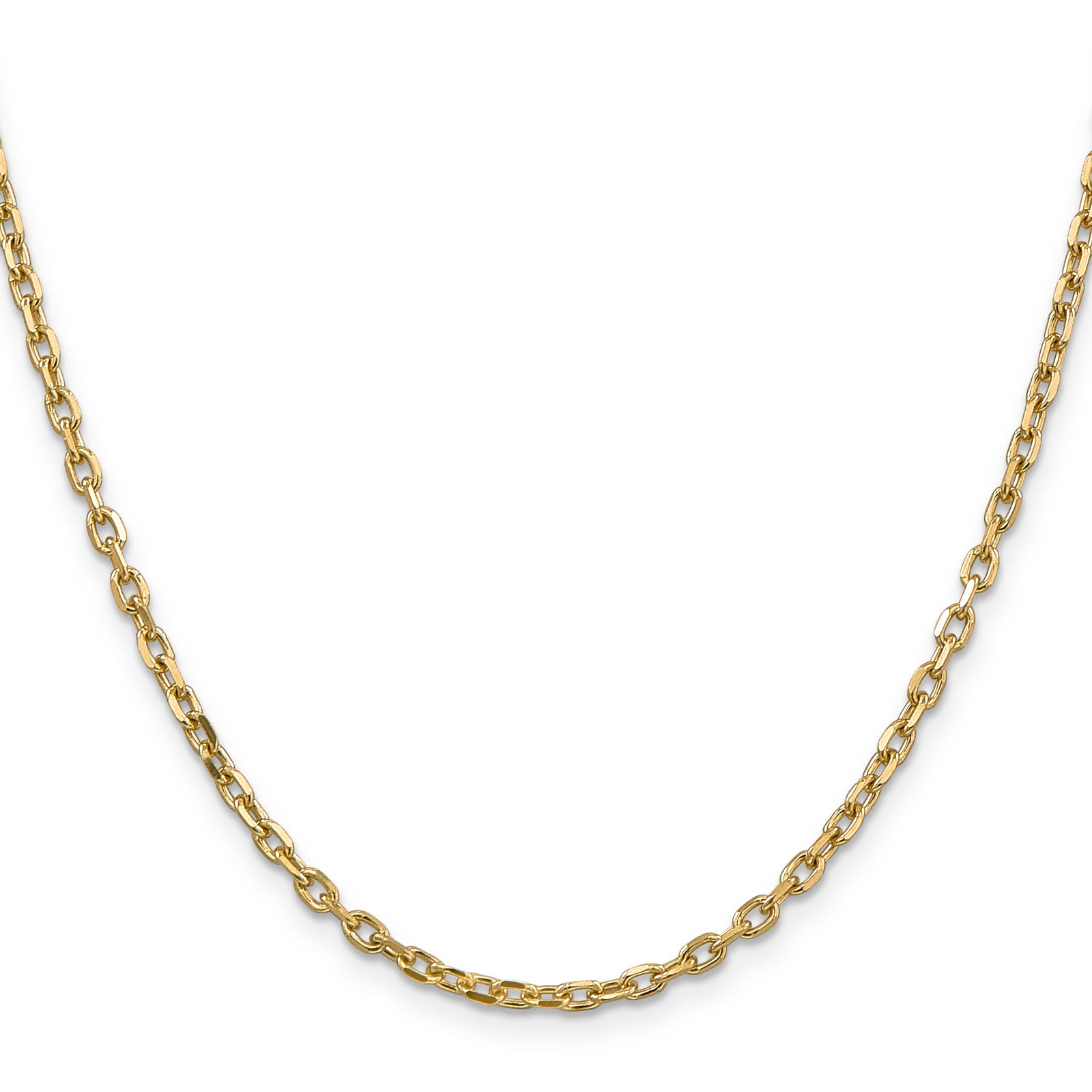 14k 3mm D/C Round Open Link Cable Chain