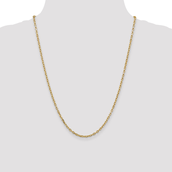 14k 3mm D/C Round Open Link Cable Chain