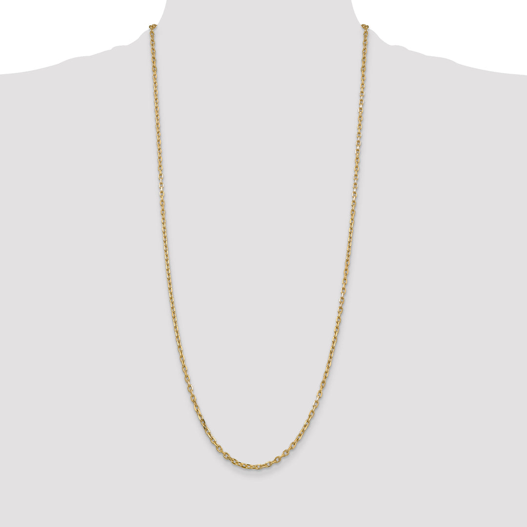 14k 3mm D/C Round Open Link Cable Chain