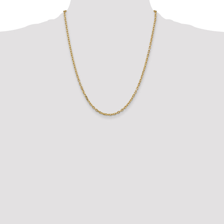14k 3mm D/C Round Open Link Cable Chain