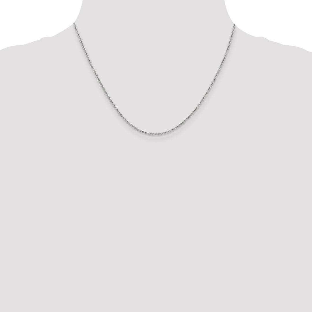 14k White Gold 1.6mm Round Open Link Cable Chain