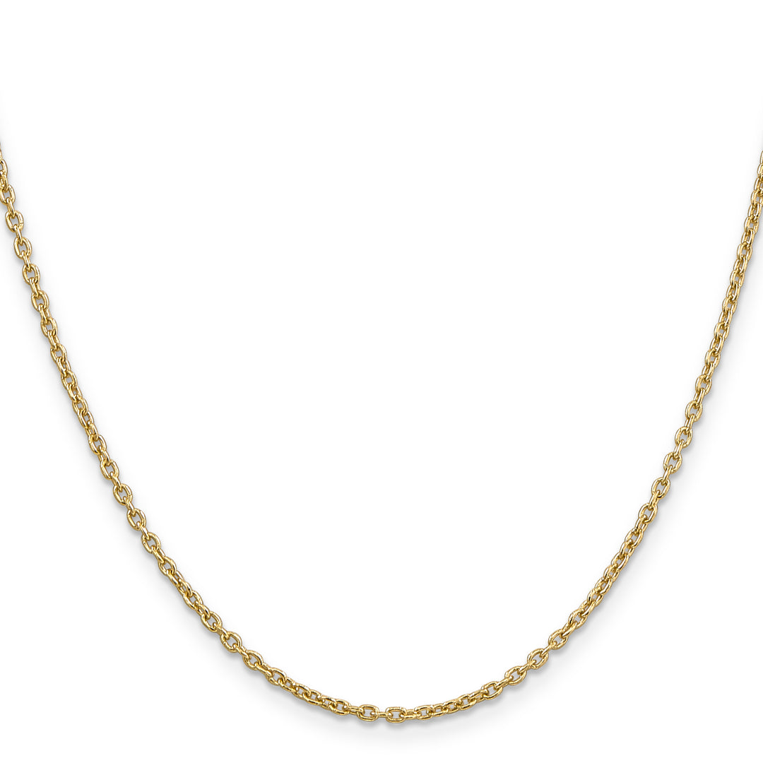 14k 2mm Round Open Link Cable Chain