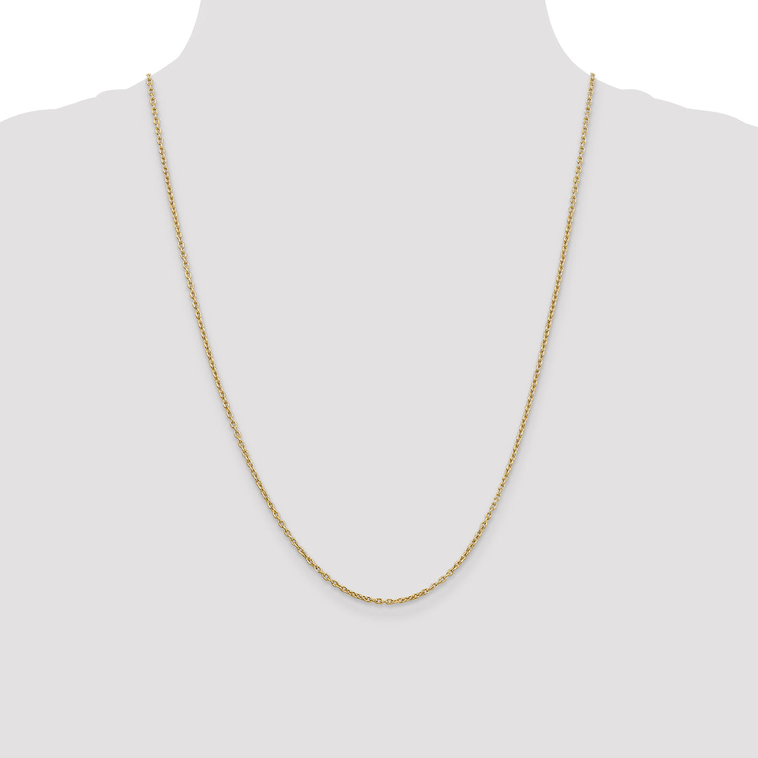 14k 2mm Round Open Link Cable Chain
