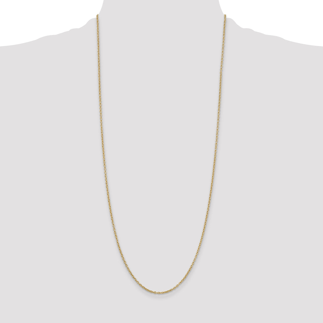 14k 2mm Round Open Link Cable Chain
