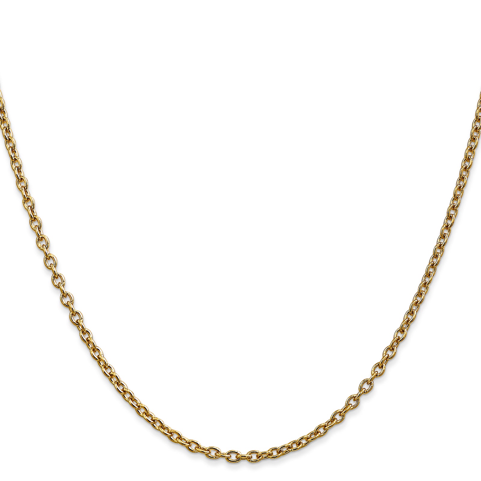 14k 2.4mm Round Open Link Cable Chain
