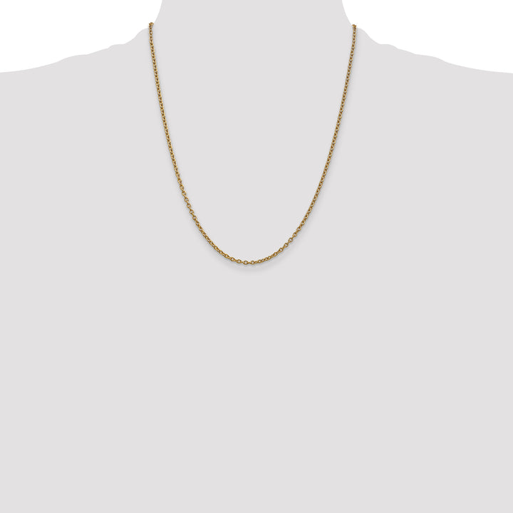 14k 2.4mm Round Open Link Cable Chain