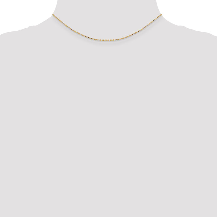 14k 1.2mm D/C Beaded Pendant Chain