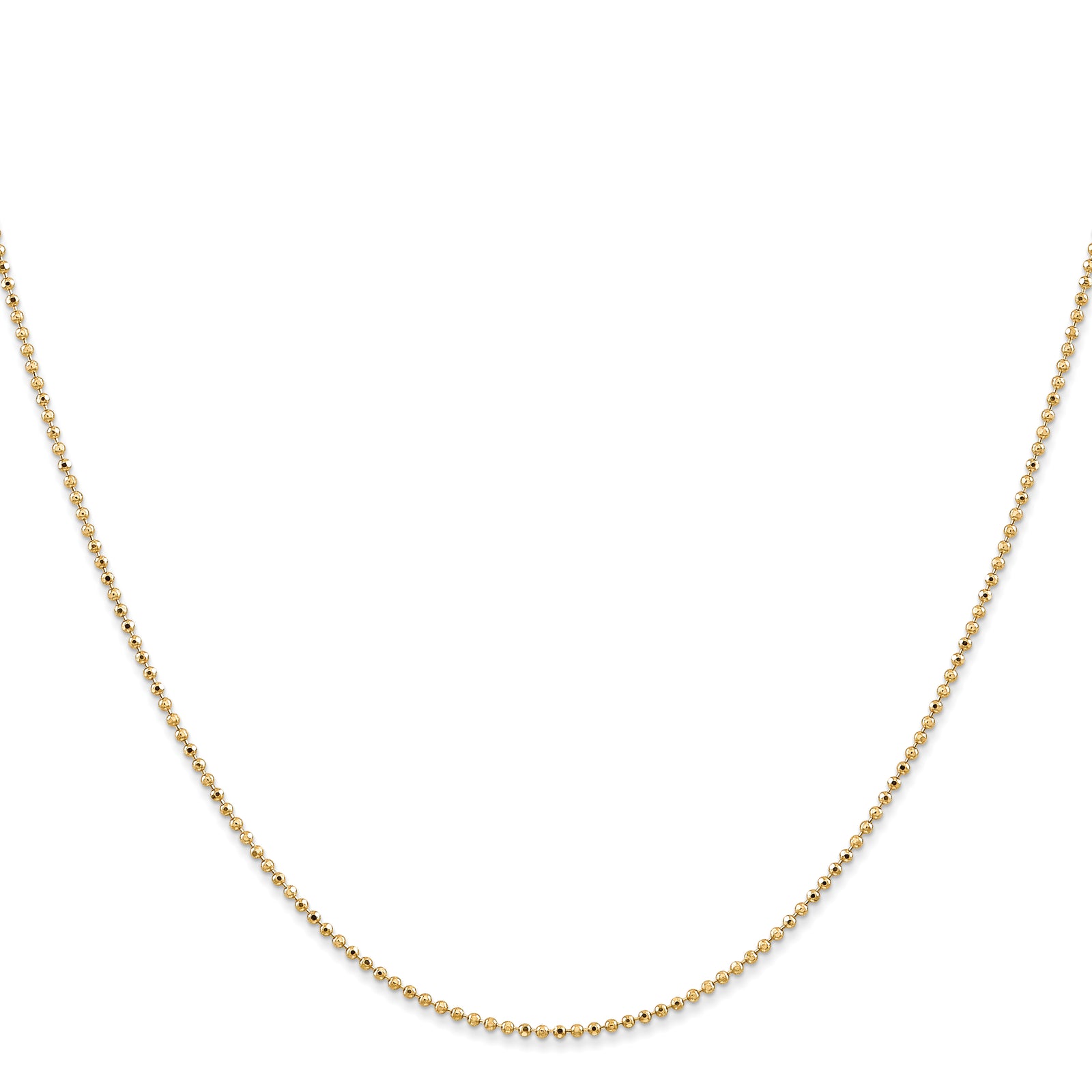 14k 1.2mm D/C Beaded Pendant Chain