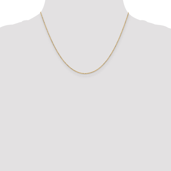 14k 1.2mm D/C Beaded Pendant Chain