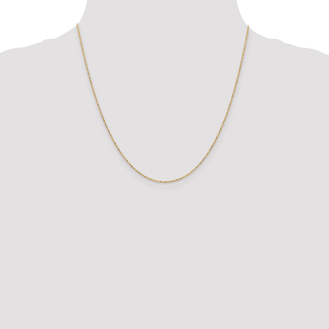 14k 1.2mm D/C Beaded Pendant Chain