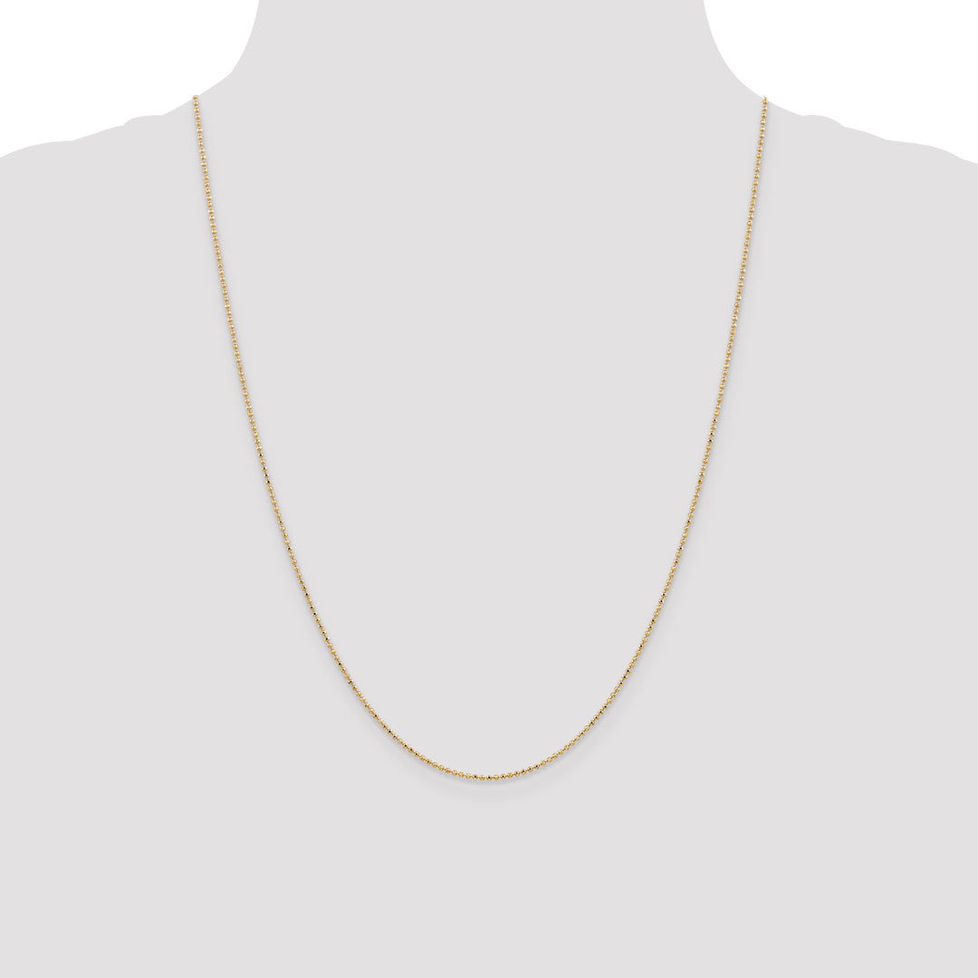 14k 1.2mm D/C Beaded Pendant Chain