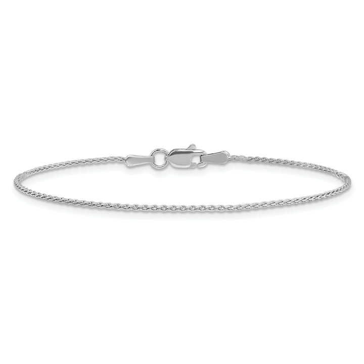 14k White Gold 1.2mm Parisian Wheat Chain Anklet