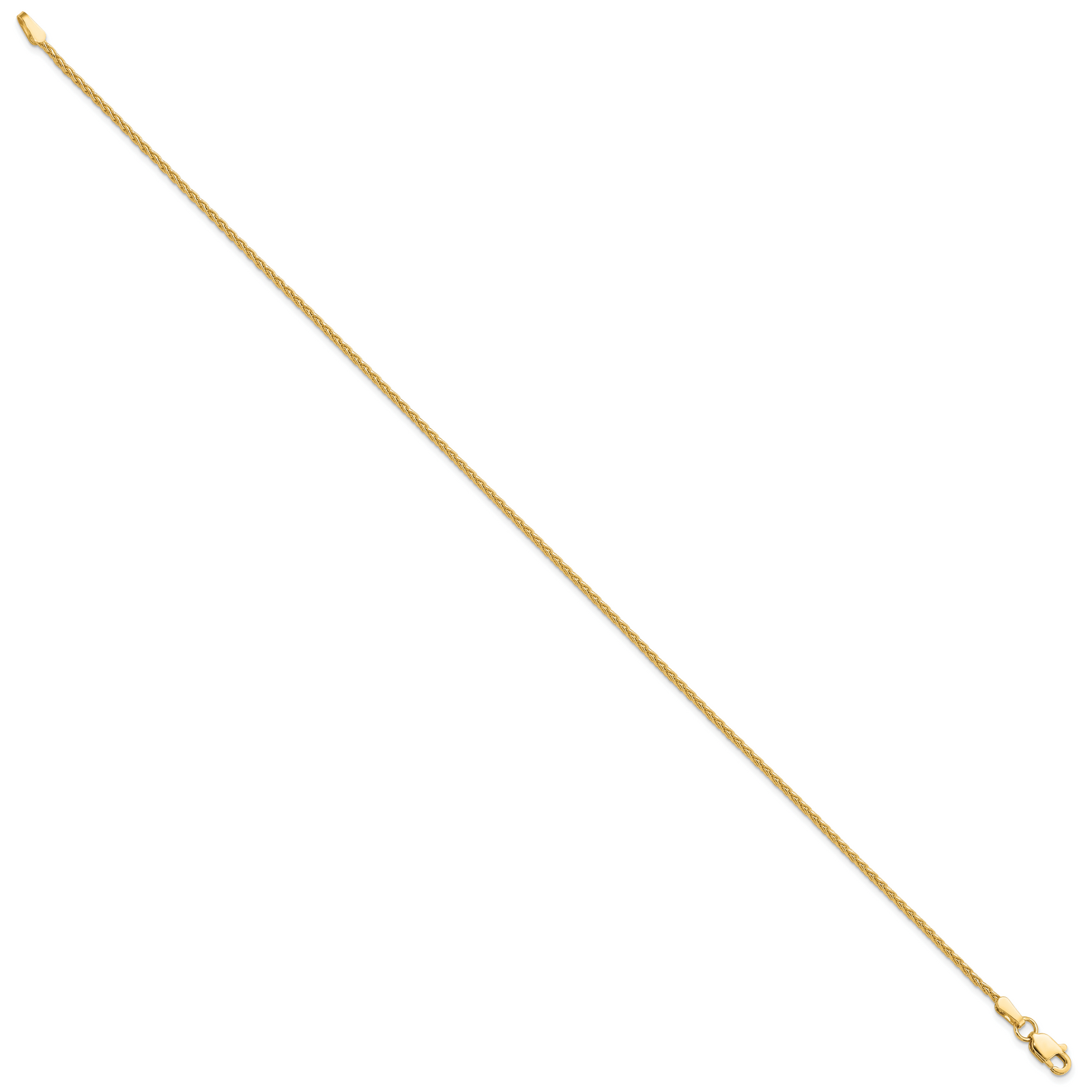 14k 1.5mm Parisian Wheat Chain Anklet