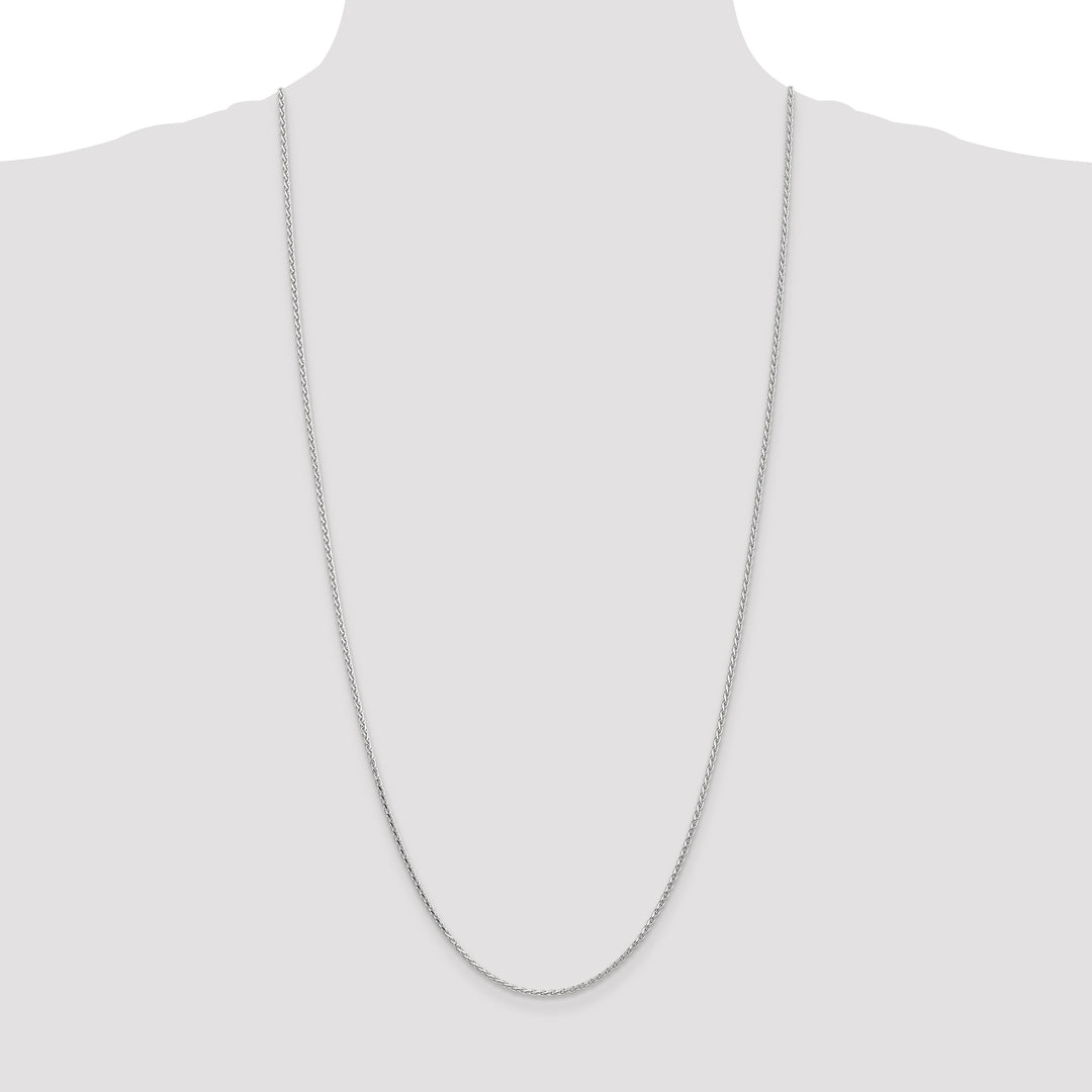 14k White Gold 1.6mm D/C Parisian Wheat Chain