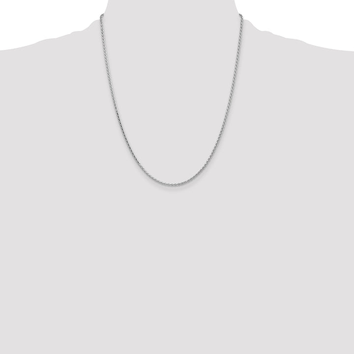 14k White Gold 1.6mm D/C Parisian Wheat Chain