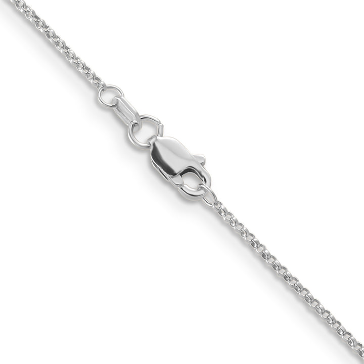 14k White Gold 1.15mm Rolo Pendant Chain