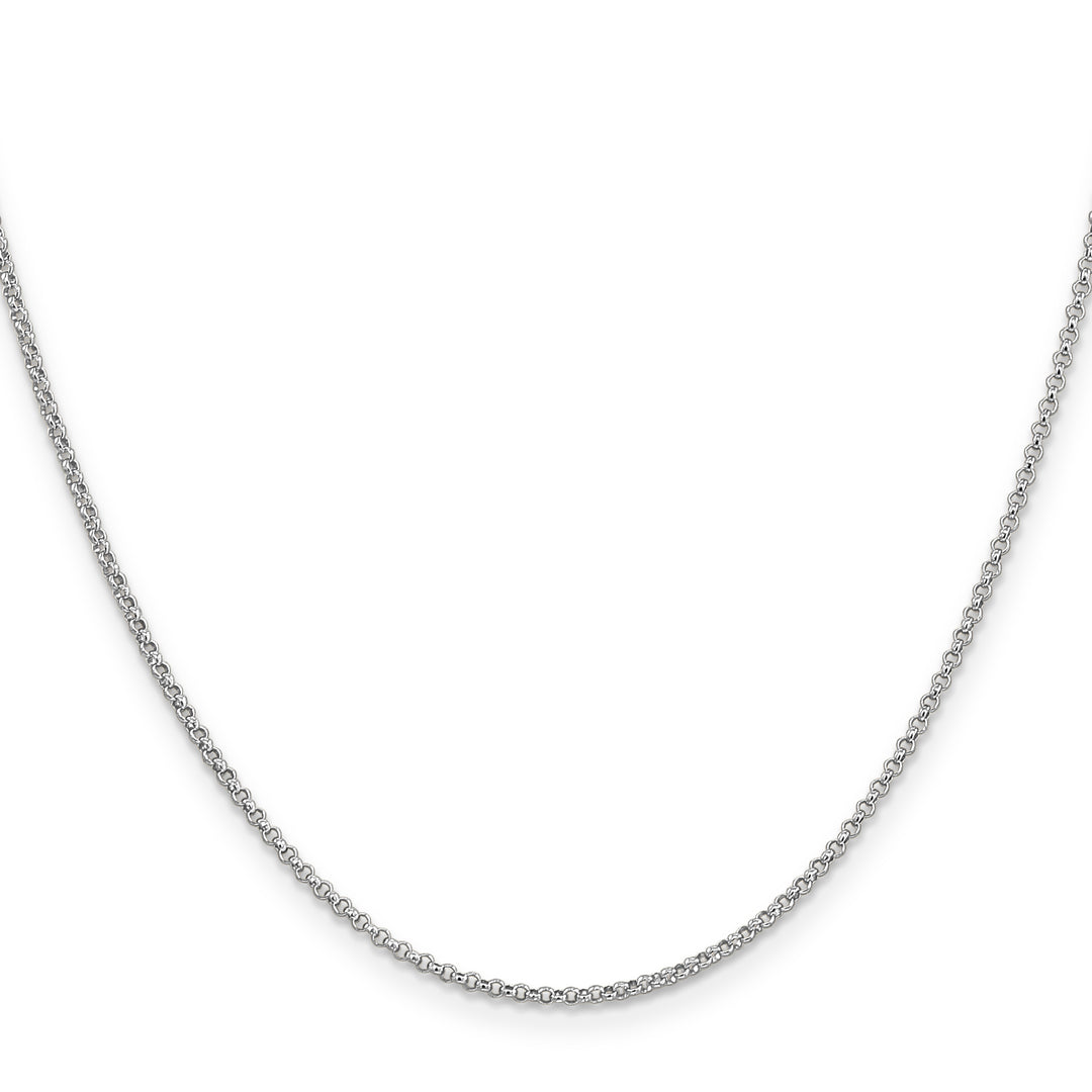 14k White Gold 1.55mm Rolo Pendant Chain