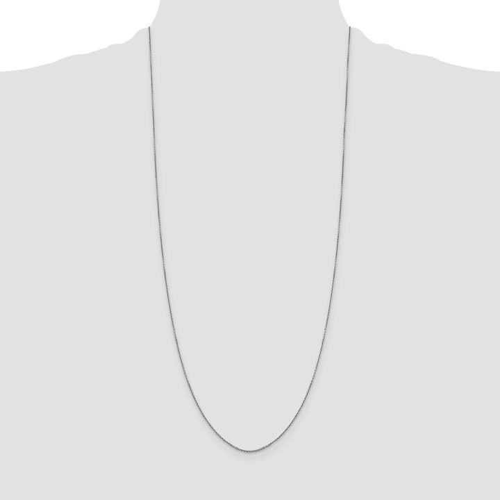 14k White Gold .9mm D/C Round Open Link Cable Chain