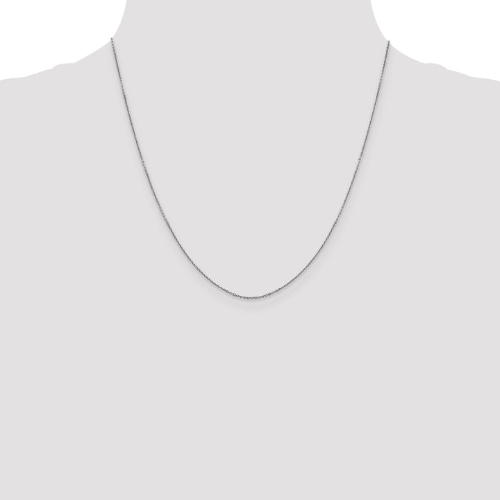 14k White Gold .9mm D/C Round Open Link Cable Chain
