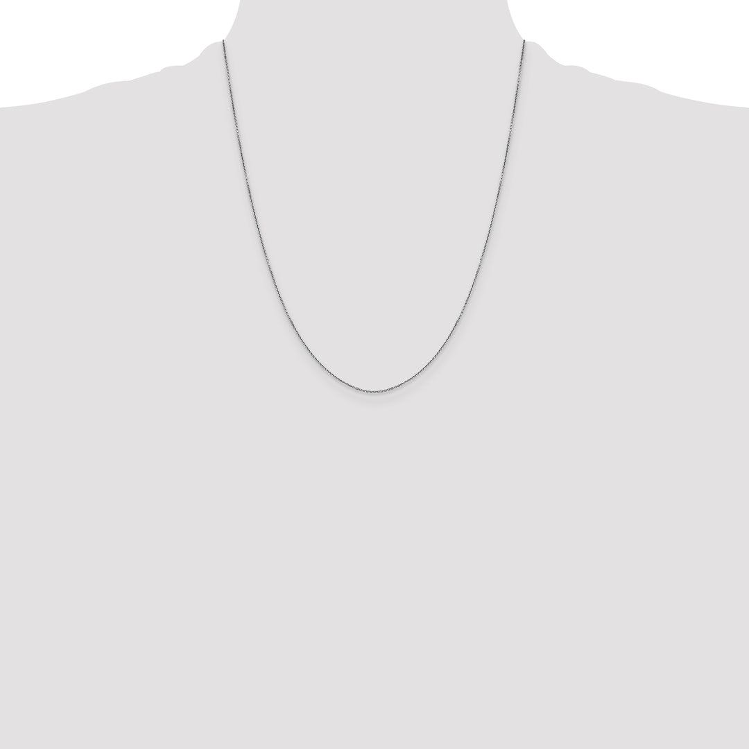 14k White Gold .9mm D/C Round Open Link Cable Chain