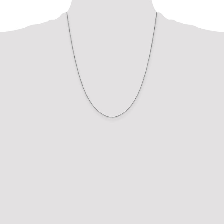 14k White Gold .9mm D/C Round Open Link Cable Chain