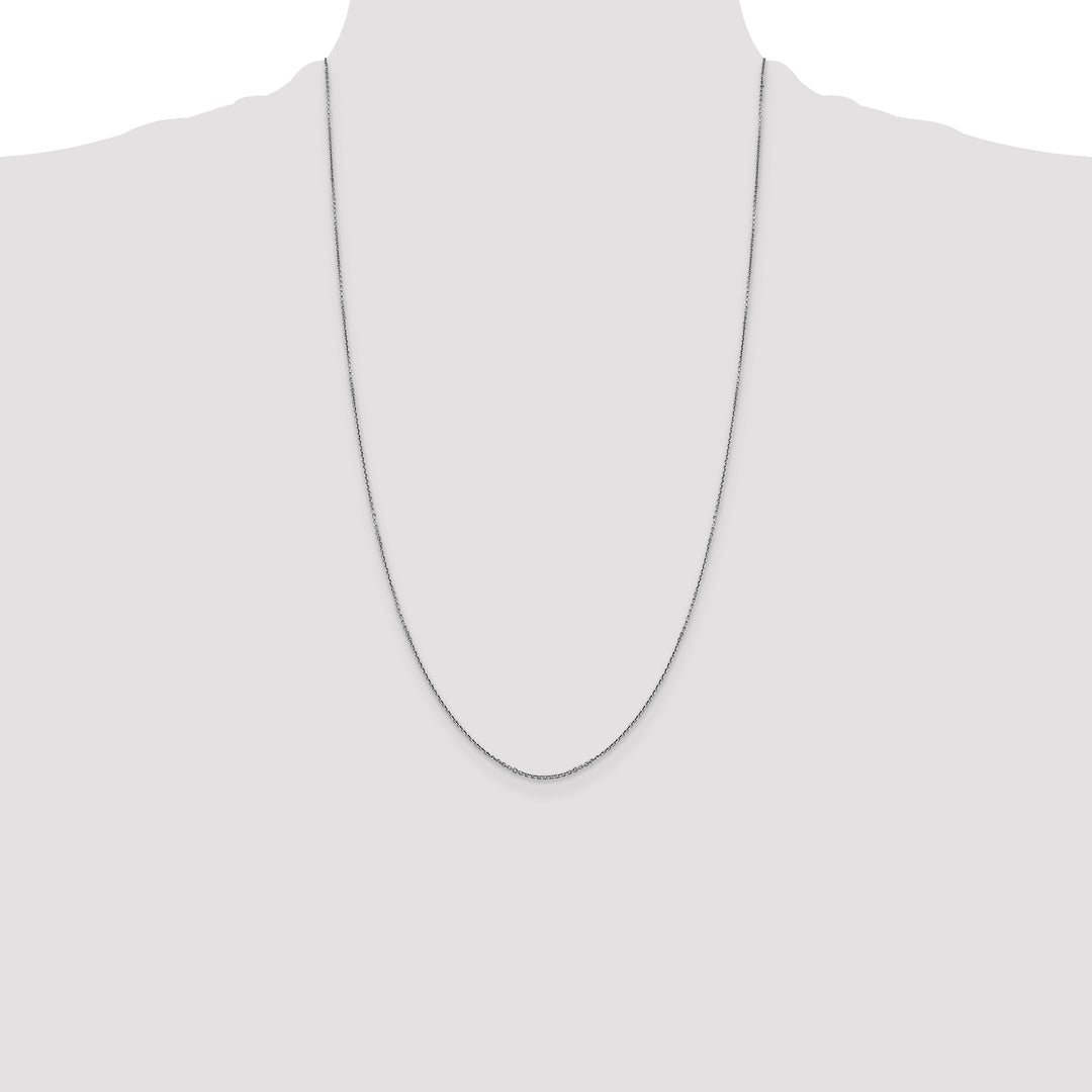 14k White Gold .9mm D/C Round Open Link Cable Chain