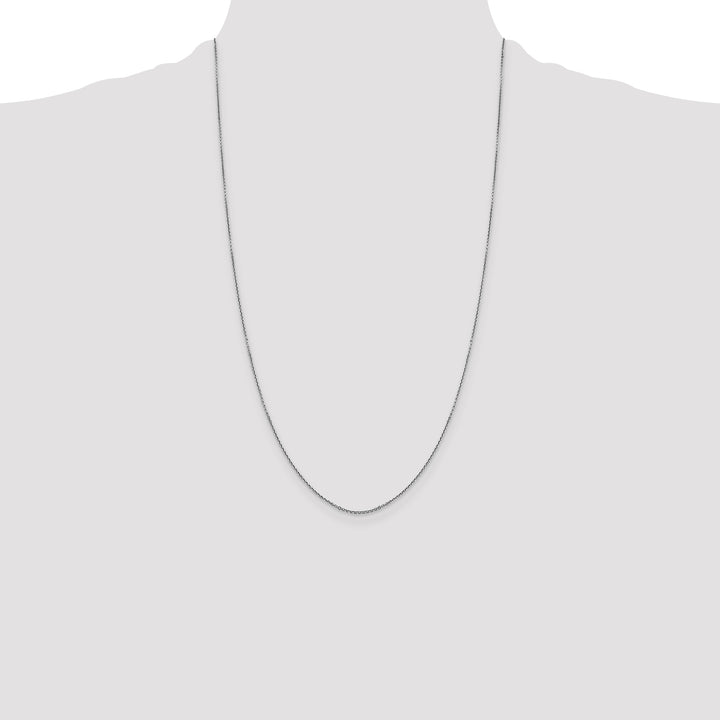 14k White Gold .9mm D/C Round Open Link Cable Chain