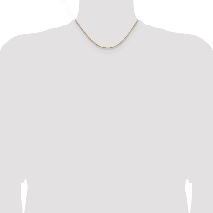 14k Yellow Gold with Rhodium 1.4mm Singapore Chain