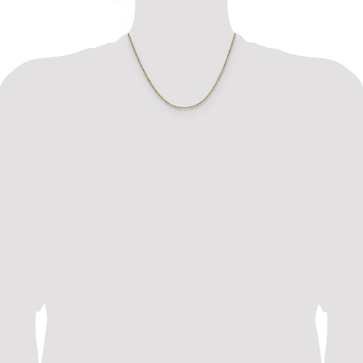 14k Yellow Gold with Rhodium 1.4mm Singapore Chain