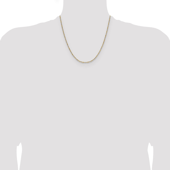 14k Yellow Gold with Rhodium 1.4mm Singapore Chain