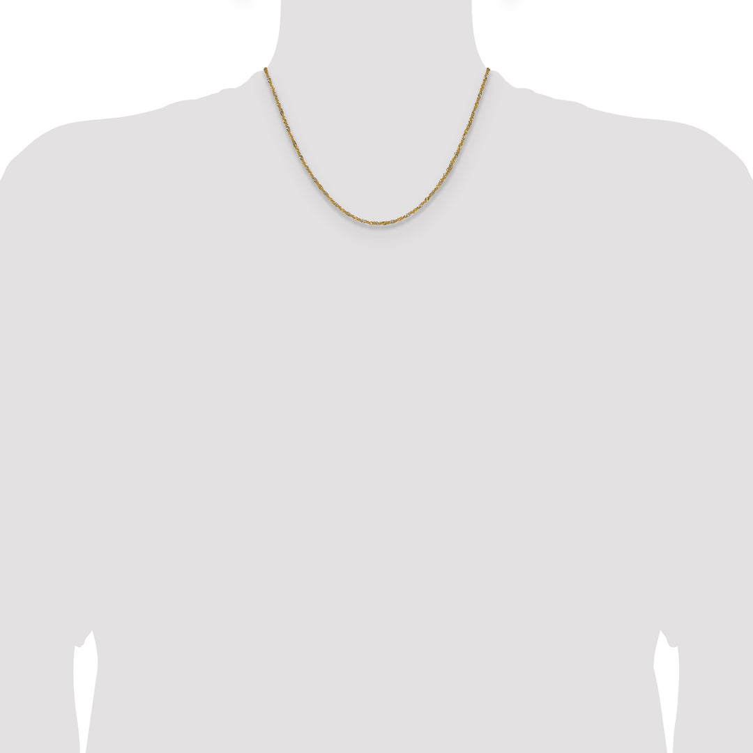 14k Yellow Gold with Rhodium 1.65mm Singapore Chain