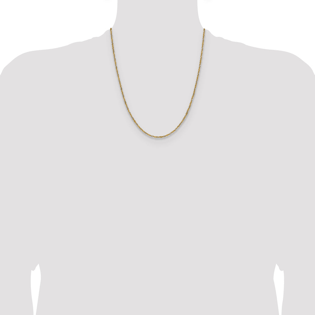 14k Yellow Gold with Rhodium 1.65mm Singapore Chain