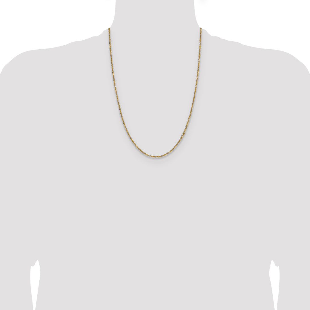 14k Yellow Gold with Rhodium 1.65mm Singapore Chain