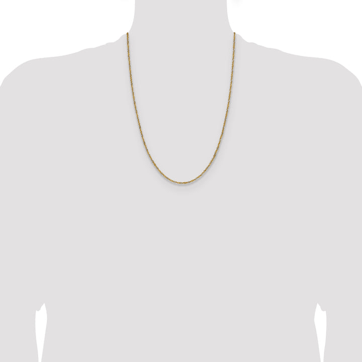 14k Yellow Gold with Rhodium 1.65mm Singapore Chain