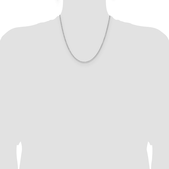 14k White Gold 1.4mm D/C Forzantine Cable Chain