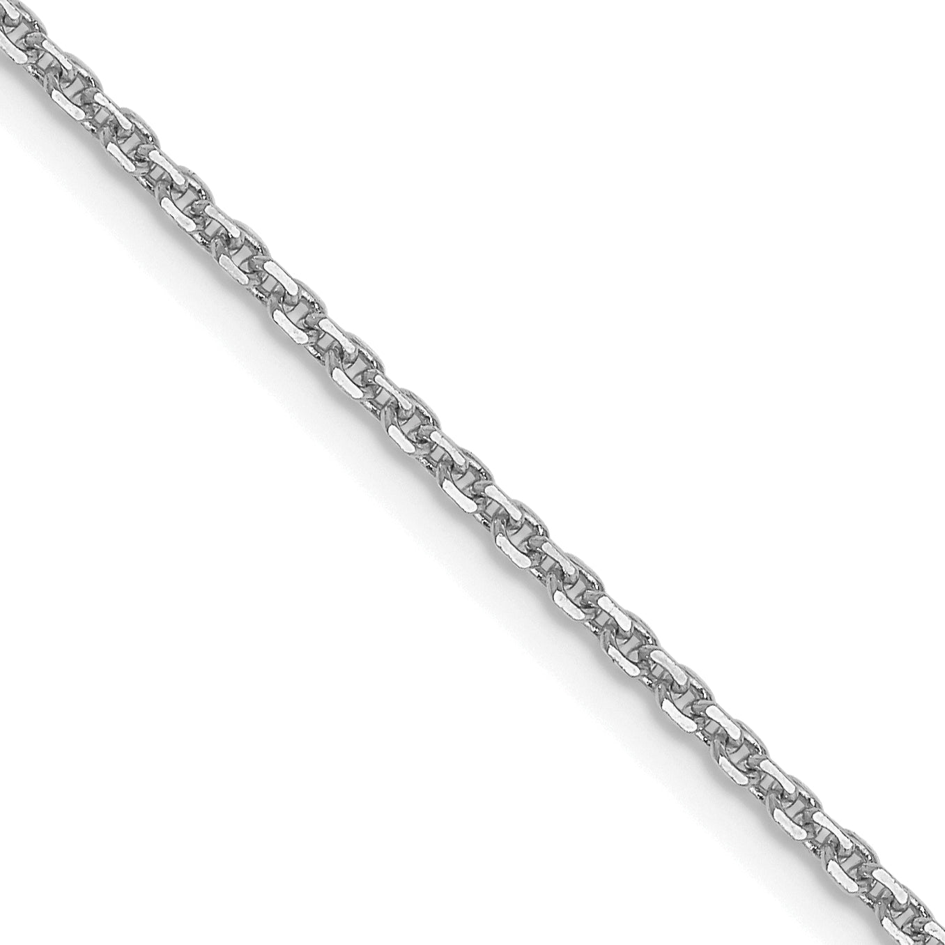 14k White Gold 1.4mm D/C Forzantine Cable Chain