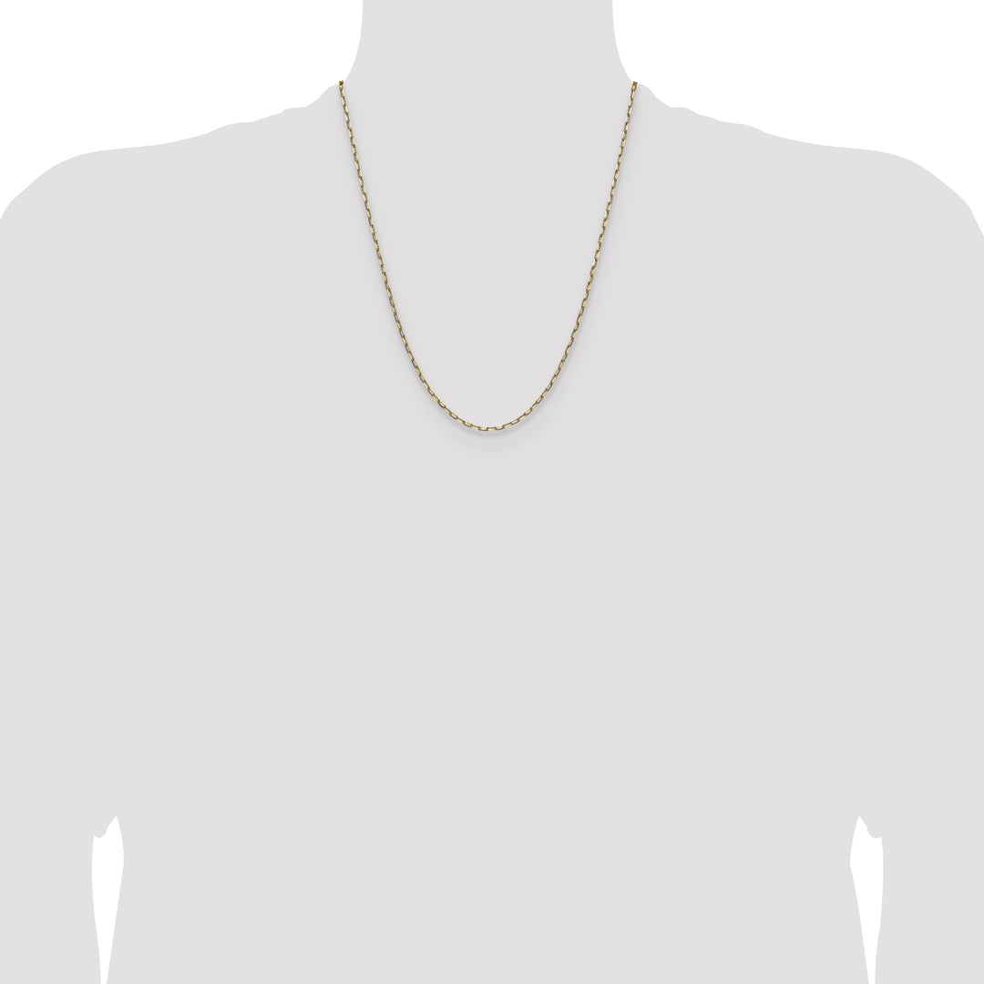 14k 2.1mm Solid Beveled Paperclip Chain