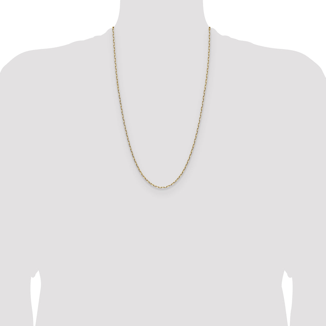 14k 2.1mm Solid Beveled Paperclip Chain
