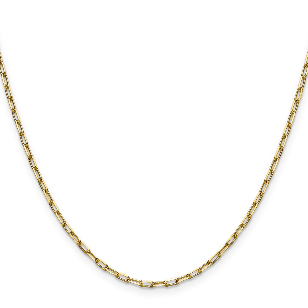 14k 2.1mm Solid Beveled Paperclip Chain
