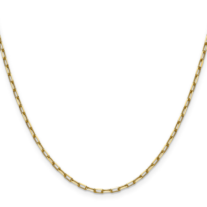 14k 2.1mm Solid Beveled Paperclip Chain