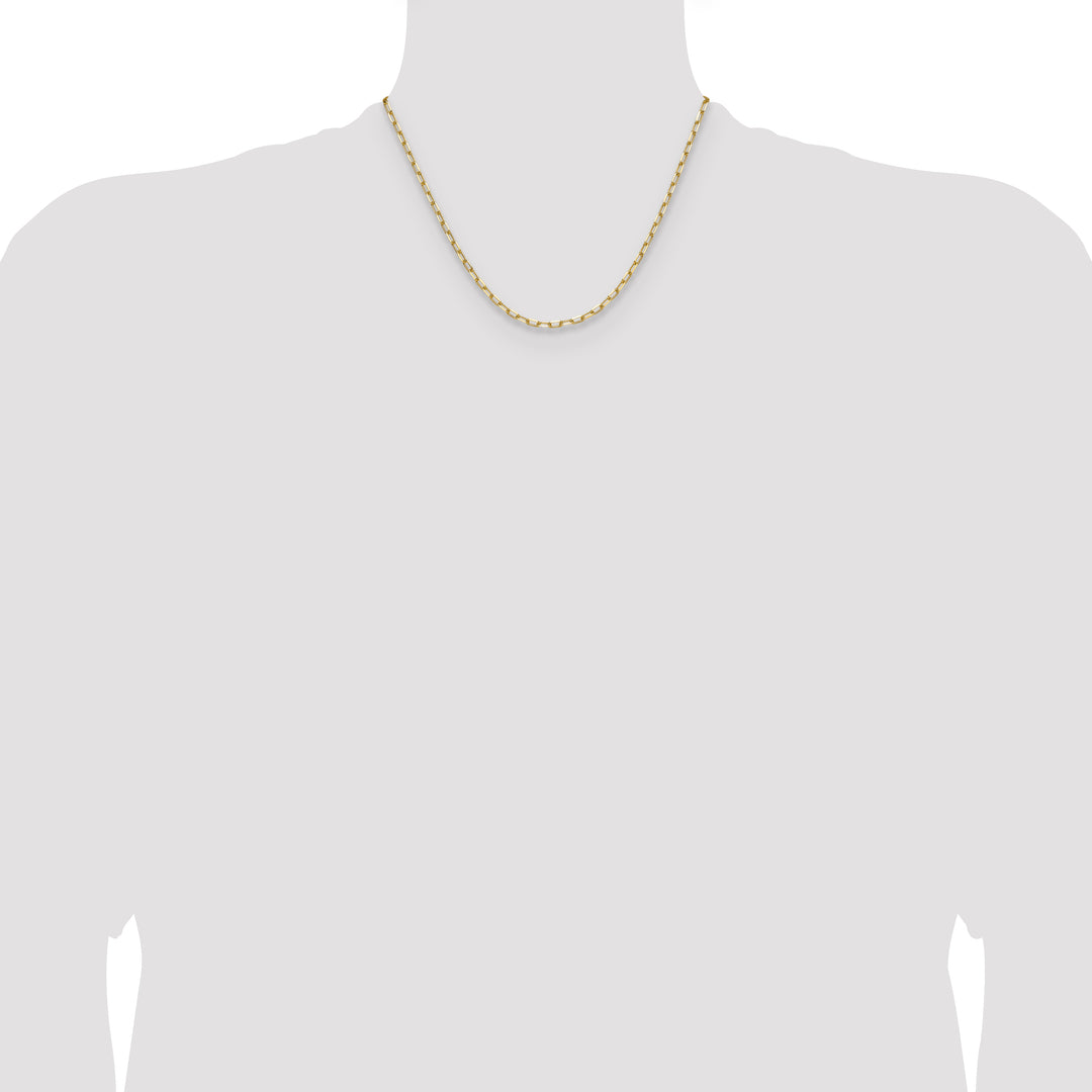 14k 3.0mm Solid Beveled Paperclip Chain