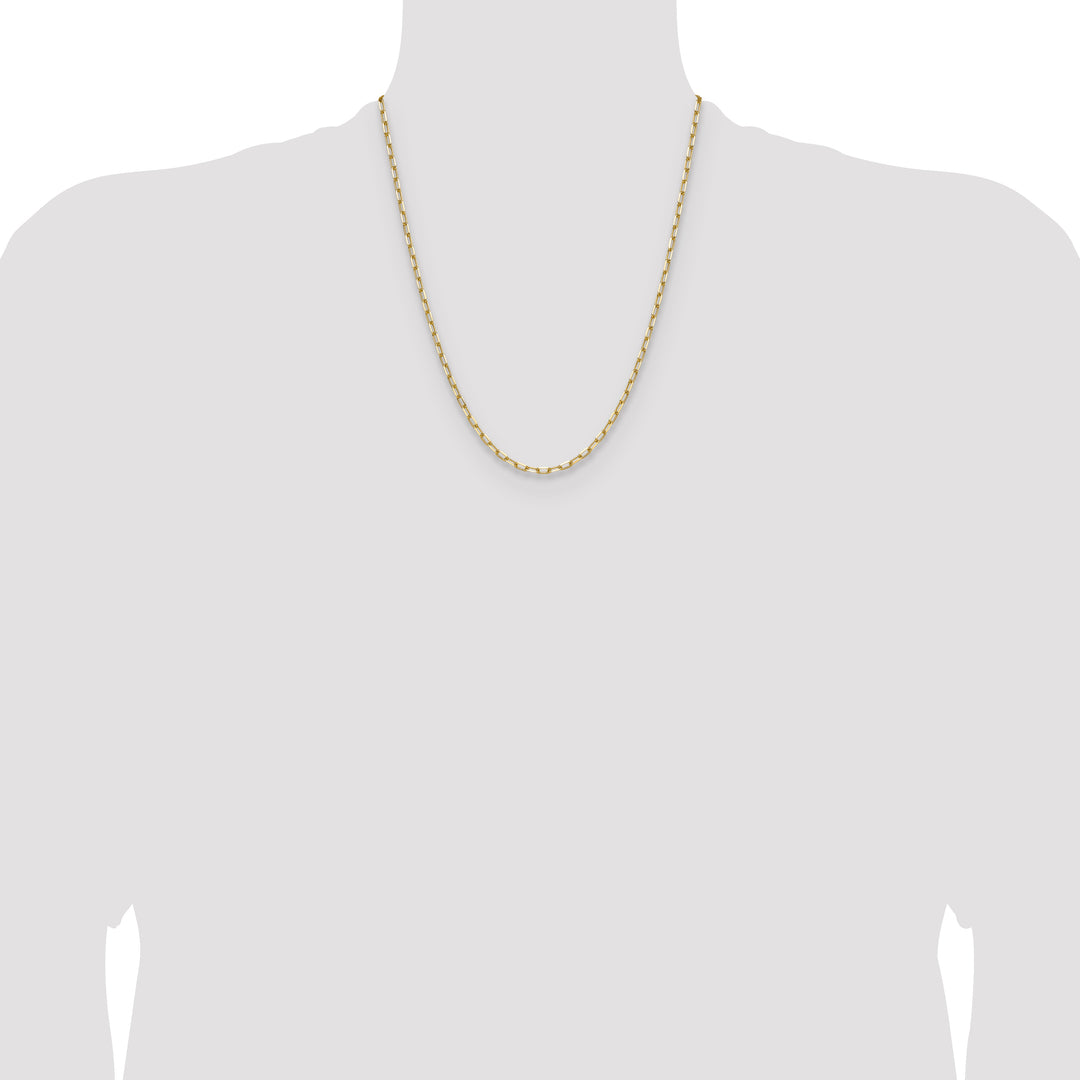 14k 3.0mm Solid Beveled Paperclip Chain