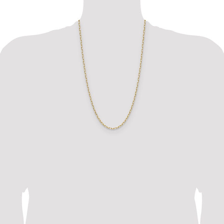 14k 3.0mm Solid Beveled Paperclip Chain