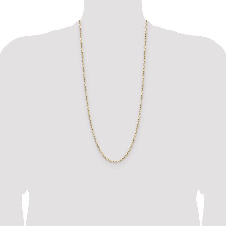 14k 3.0mm Solid Beveled Paperclip Chain