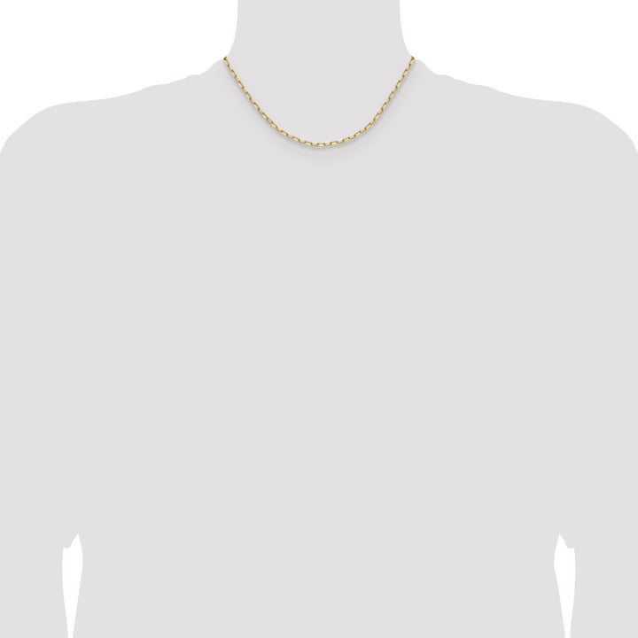14k 3.0mm Solid Beveled Paperclip Chain